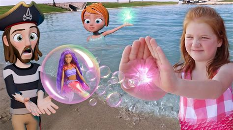 ADLEY gets MERMAiD POWER!! Cartoon Magic and Friendship helps Barbie find her lost dream boat ...