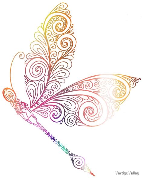 "Whimsical Dragonfly Hand-drawn Illustration" by VertigoValley | Redbubble