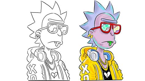 How to draw Rick and Morty Hypebeast - YouTube