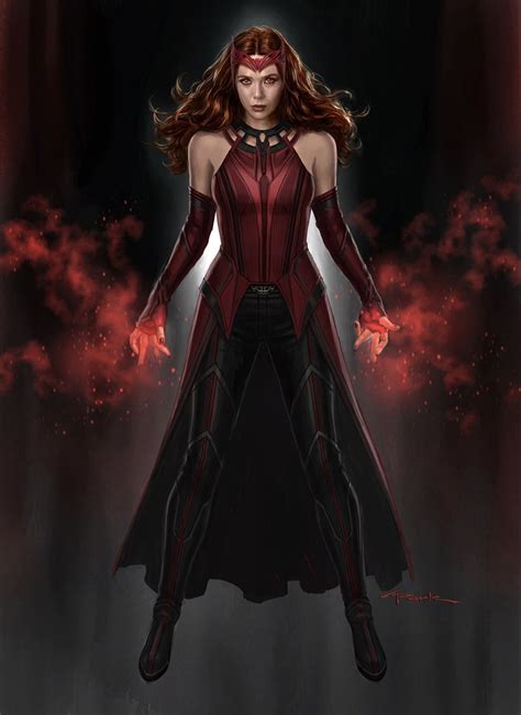 WandaVision: Elizabeth Olsen's Full New Scarlet Witch Costume Revealed In Concept Art