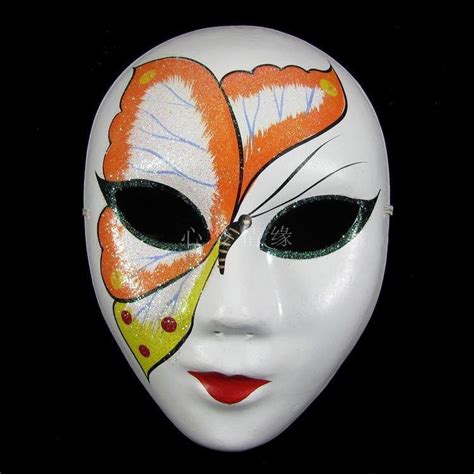 Thicken Plain White Masquerade Party Masks Full Face Paper Pulp Blank Mask Diy Fine Art Painting ...