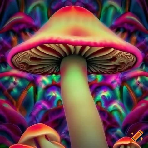 Fractal art of psychedelic mushrooms