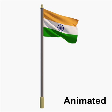 3D flag india - animation - TurboSquid 1189896