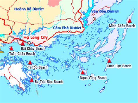 Map of islands in Halong Bay