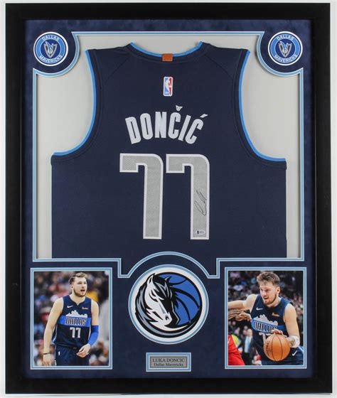 Luka Doncic Signed 32x39 Custom Framed Official On-Court NBA Jersey Display (Beckett COA ...