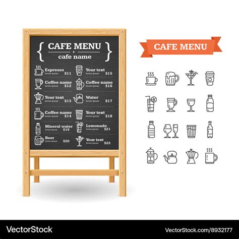 Cafe menu black board Royalty Free Vector Image