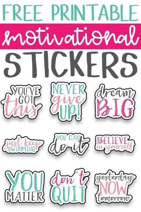 Motivational Stickers - Free Motivational Planner Stickers | Free printable planner stickers ...