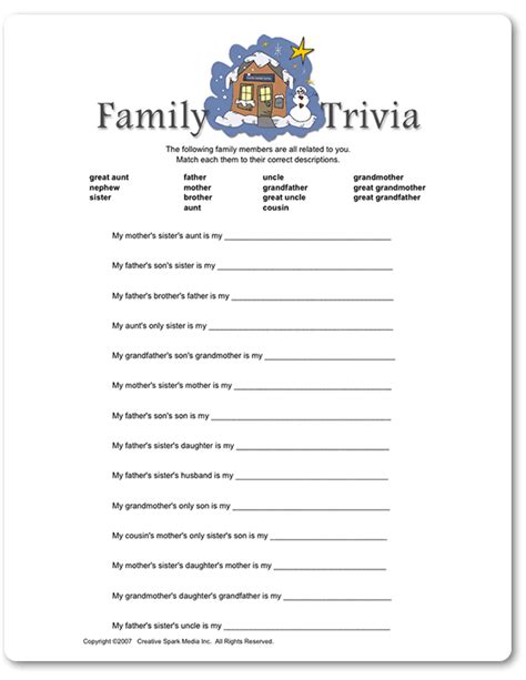 Free Printable Family Reunion Games Pdf