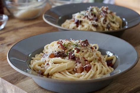 Linguine Carbonara - Weekend at the Cottage