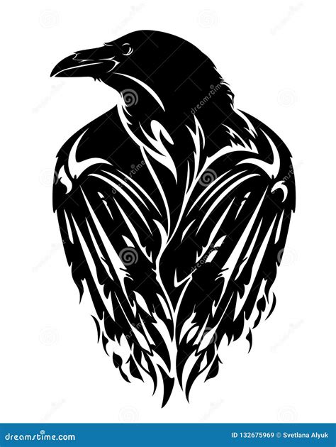 Raven Bird. Vector Black Silhouette. | CartoonDealer.com #230734238