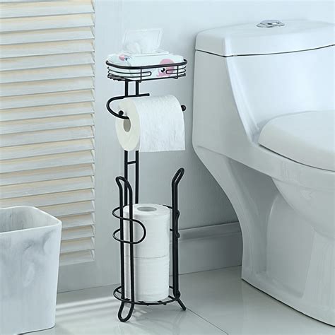 SunnyPoint Bathroom Heavyweight Toilet Tissue Paper Roll Storage Holder Stand with Reserve and ...