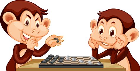 Two monkeys playing chess together on white background 3188613 Vector Art at Vecteezy