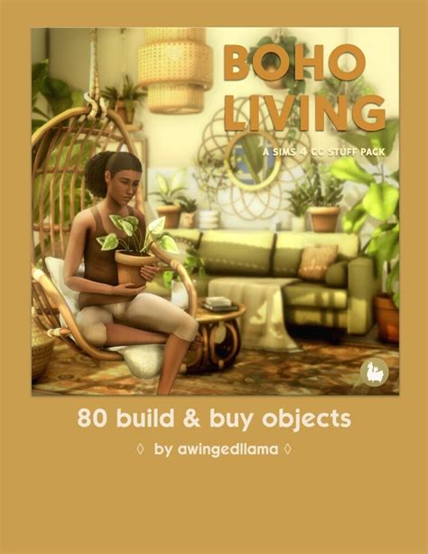 Boho Living CC Stuff Pack 1 scaled - Sims Community