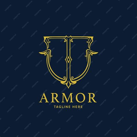 Premium Vector | Hand drawing vintage logo armour for your brand