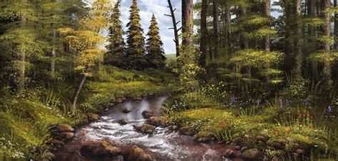 Concept Art and Photoshop Brushes - Black Forrest Lake - Digital Fine Art Painting