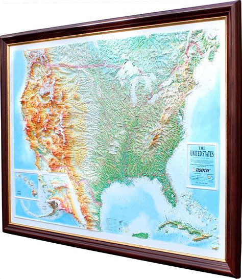 US Raised Relief Map, Large (44″ x 32″) – mapagents