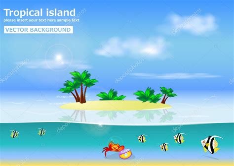 Tropical island vector background — Stock Vector © edesignua #19349725