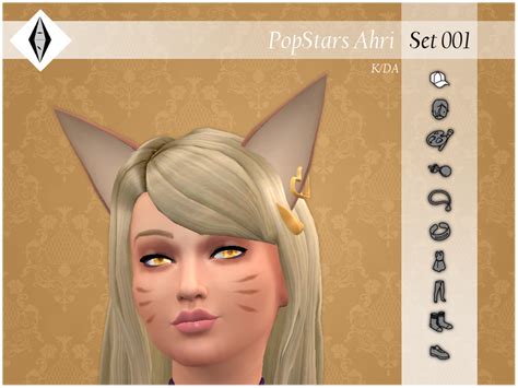 The Sims Resource - K/DA PopStars Ahri - Set001 - Hat - Ears