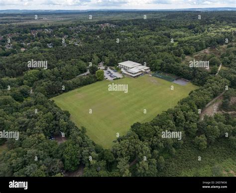 Aerial view of Lightwater Leisure Centre, Lightwater Country Park, Bagshot, UK Stock Photo - Alamy