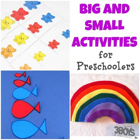 Big and Small Preschool Activities for Kids - 3 Boys and a Dog