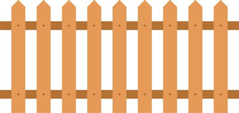 Wooden fence in flat style clip art 21976542 PNG