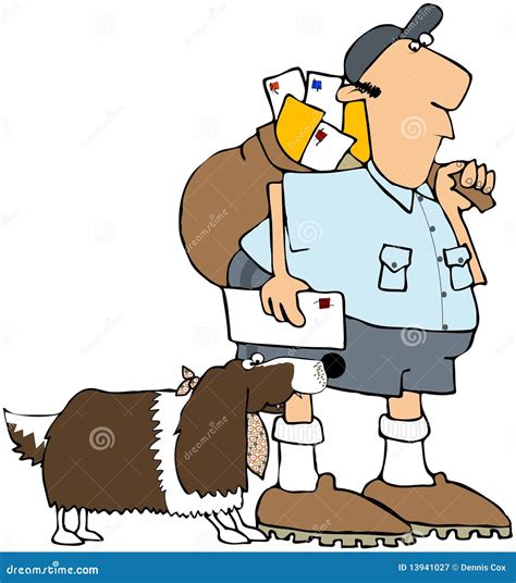 Dog Biting A Mailman stock illustration. Image of spaniel - 13941027