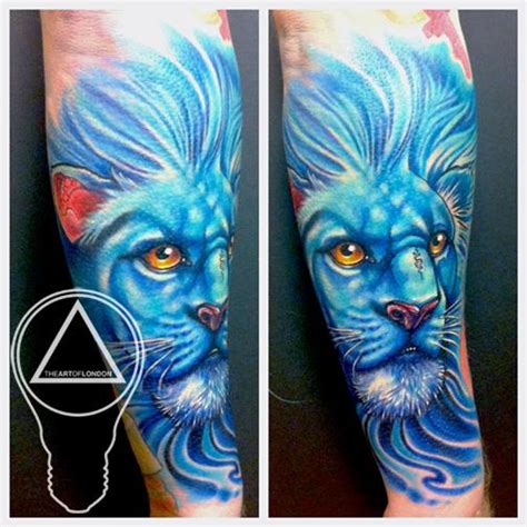 Blue Lion Memorial Tattoo by London Reese: TattooNOW