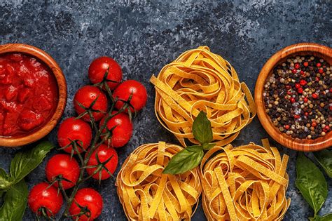 Free photo: Italian food background - Tomatoes, Olives, Thyme - Free Download - Jooinn