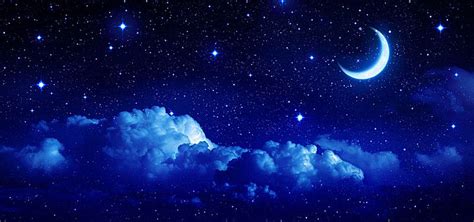 Night Sky Background with Stars and Crescents