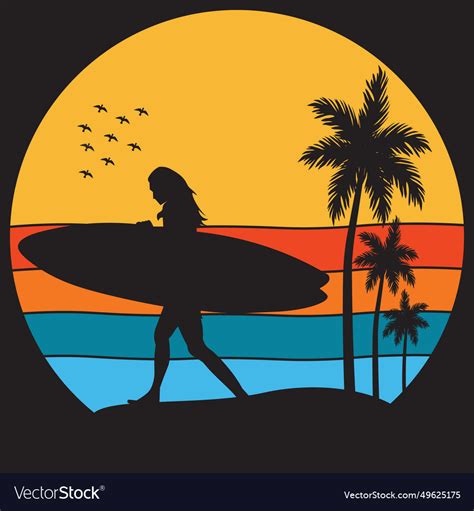 Beach sunset Royalty Free Vector Image - VectorStock