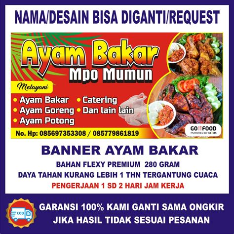 Spanduk ayam bakar unik / spanduk ayam bakar dan goreng / spanduk ayam bakar madu / spanduk ayam ...