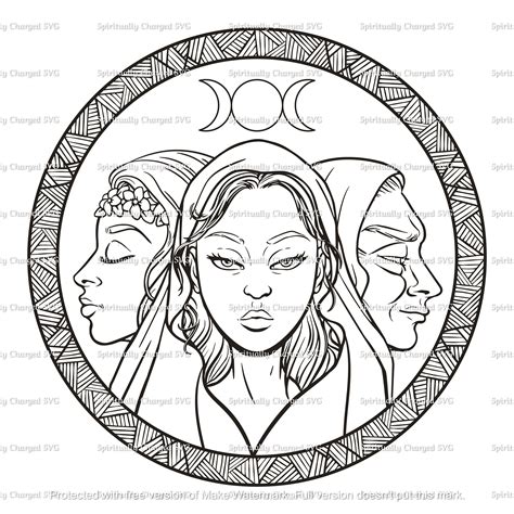 Hecate Goddess, Goddess Art, Adult Coloring Book Pages, Colouring Pages, Hipsters, Maiden Mother ...