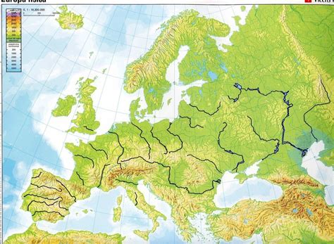 Europe Map With Rivers And Mountains