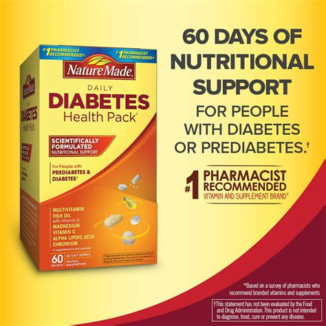 Nature Made Daily Diabetes Health Pack Dietary Supplement (60 Pack ...