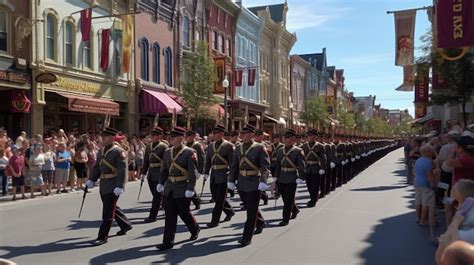 Premium AI Image | A parade in the main street of the disneyland resort