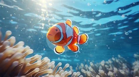 Vibrant Clownfish in Coral Reef stock photo | Creative Fabrica