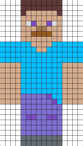 Minecraft Steve Pixel Art Template