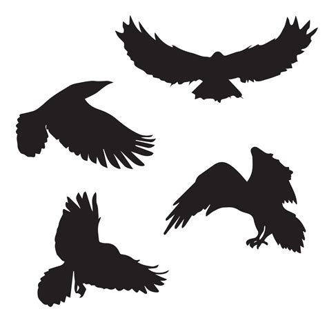 Flying Raven Silhouette 5154774 Vector Art at Vecteezy