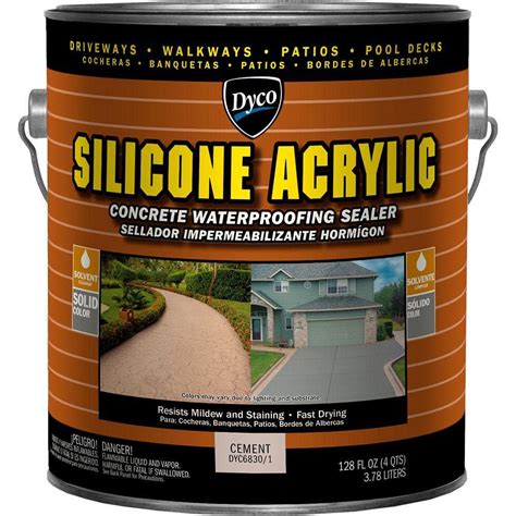 Dyco Silicone Acrylic 1 gal. Cement Exterior Opaque Concrete Waterproofing Sealer-DYC6830/1 ...