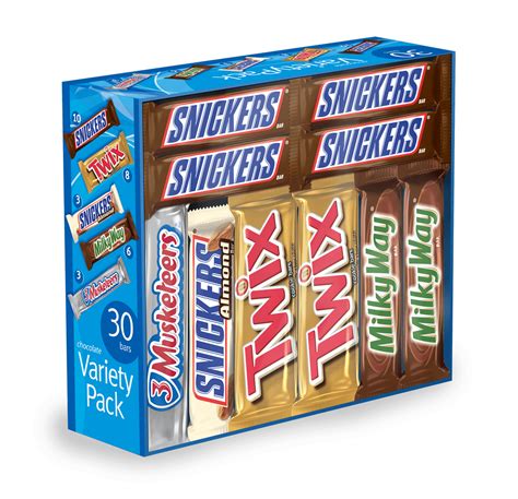 MARS Chocolate Full Size Candy Bars Assorted Variety Box (TWIX, MILKY WAY, SNICKERS, SNICKERS ...