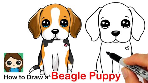 How to Draw a Beagle Puppy Dog Easy 🦴 ️ - YouTube