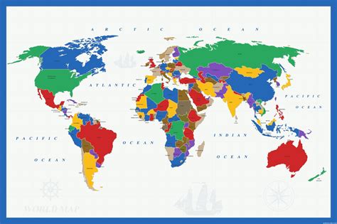 Mapa Continentes Ingles - Estudiar