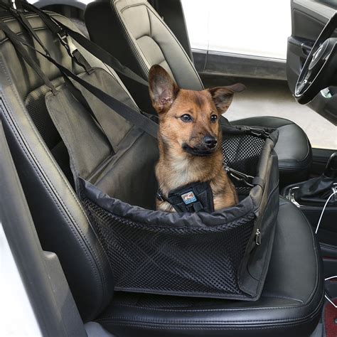 Dog Booster Seat Black for Car, Waterproof and Non-Scratch with Leash ...