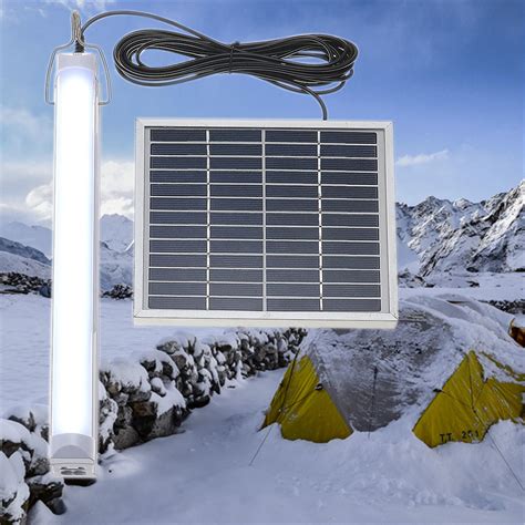 solar powered 30 led light bar home room camping outdoor garden hanging ...