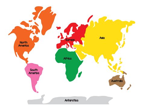 Printable Map Of The Seven Continents