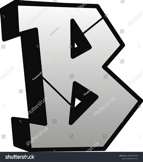 B Graffiti Letters Fontvector Hand Drawn Stock Vector (Royalty Free) 2244027491 | Shutterstock