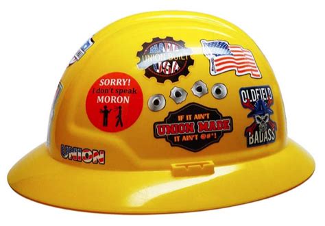 30-Pack Funny Union Oilfiled Patriotic Vinyl Hard Hat Stickers