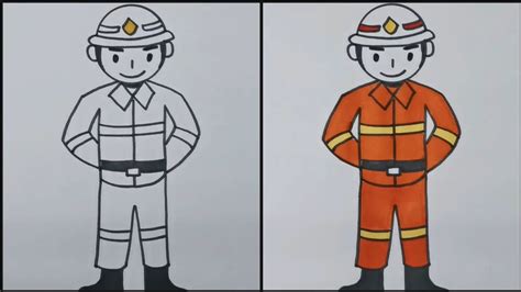 How to draw Fireman | Easy Fireman drawing - YouTube