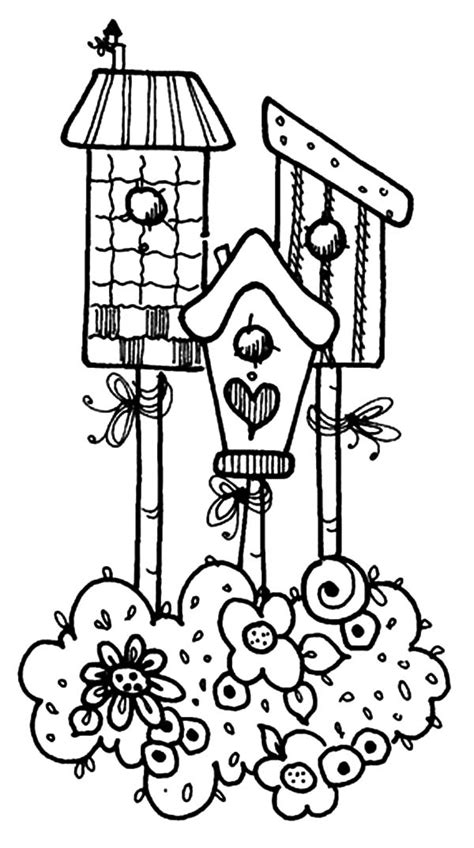 Magnificent Bird House Design Coloring Pages : Best Place to Color | Coloring pages, Embroidery ...