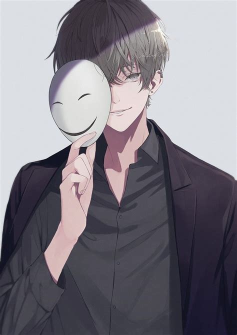 Anime Character With Smiley Face Mask